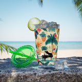 Sunsplash Tropical Piano Design 01 on Tumbler with Straw - 16oz, Perfect for Music Lovers