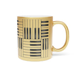 Piano Keys Design 01 on Metallic Mug (Silver / Gold) 11 oz Beautiful Design For Music Lovers