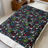 Music Notes Design 04 on Velveteen Plush Blanket for Music Lovers