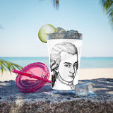 Mozart Sketch Design on Tumbler with Straw - 16oz, Perfect for Music Lovers