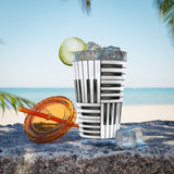 Piano Keys Design 01 on Tumbler with Straw - 16oz, Perfect for Music Lovers