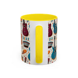 Musical Instruments Design 03 on Accent Coffee Mug - Beautiful Design for Music Lovers