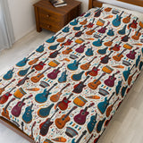 Musical Instruments Design 03 on Velveteen Plush Blanket for Music Lovers