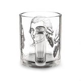Mozart Sketch Design on Glass Mug - 10oz Coffee Cup for Music Lovers