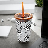 Piano Keys Design 04 on Tumbler with Straw - 16oz, Perfect for Music Lovers