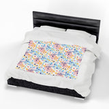 Music Notes Design 02 on Velveteen Plush Blanket for Music Lovers