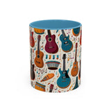 Musical Instruments Design 03 on Accent Coffee Mug - Beautiful Design for Music Lovers