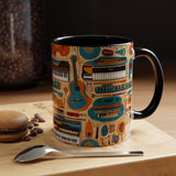 Musical Instruments Design 02 on Accent Coffee Mug - Beautiful Design for Music Lovers