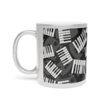Piano Keys Design 03 on Metallic Mug (Silver / Gold) 11 oz Beautiful Design For Music Lovers