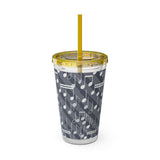 Music Notes Design 03 on Tumbler with Straw - 16oz, Perfect for Music Lovers