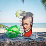 Mozart and Manuscript Design on Tumbler with Straw - 16oz, Perfect for Music Lovers
