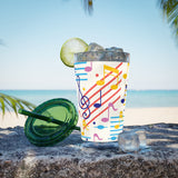 Music Notes Design 02 on Tumbler with Straw - 16oz, Perfect for Music Lovers
