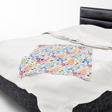 Music Notes Design 02 on Velveteen Plush Blanket for Music Lovers