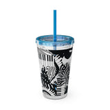 Piano Keys Design 02 on Tumbler with Straw - 16oz, Perfect for Music Lovers