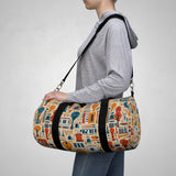 Musical Instruments Design 01 on Duffel Bag - Vibrant Floral Design for Musicians