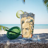 Beethoven Design 02 on Tumbler with Straw - 16oz, Perfect for Music Lovers