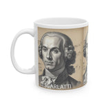 D Scarlatti Portrait on Ceramic Mug 11oz - Musician Gift, Coffee Cup for Music Lovers