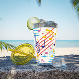 Music Notes Design 02 on Tumbler with Straw - 16oz, Perfect for Music Lovers