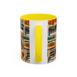 Musical Instruments Design 02 on Accent Coffee Mug - Beautiful Design for Music Lovers
