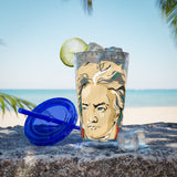 Beethoven Design 02 on Tumbler with Straw - 16oz, Perfect for Music Lovers
