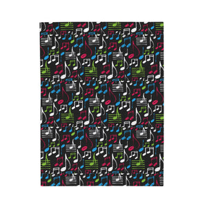 Music Notes Design 04 on Velveteen Plush Blanket for Music Lovers