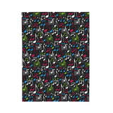 Music Notes Design 04 on Velveteen Plush Blanket for Music Lovers
