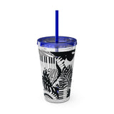 Piano Keys Design 02 on Tumbler with Straw - 16oz, Perfect for Music Lovers