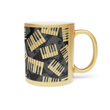 Piano Keys Design 03 on Metallic Mug (Silver / Gold) 11 oz Beautiful Design For Music Lovers