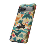 Tropical Piano Google Pixel Phone Case - Floral Design for Music Lovers