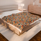 Musical Instruments Design 01 on Velveteen Plush Blanket for Music Lovers
