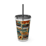 Sunsplash Musical Instruments Design 02 on Tumbler with Straw - 16oz, Perfect for Music Lovers