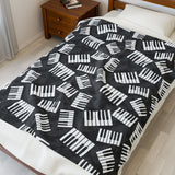 Piano Keys Design 03 on Velveteen Plush Blanket for Music Lovers