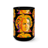 Beethoven Pattern 4 on Black Mug 15oz