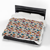 Musical Instruments Design 03 on Velveteen Plush Blanket for Music Lovers