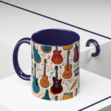 Musical Instruments Design 03 on Accent Coffee Mug - Beautiful Design for Music Lovers