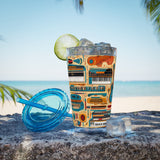 Sunsplash Musical Instruments Design 02 on Tumbler with Straw - 16oz, Perfect for Music Lovers