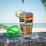 Sunsplash Musical Instruments Design 02 on Tumbler with Straw - 16oz, Perfect for Music Lovers