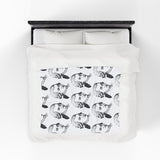 Mozart Sketch Design on Velveteen Plush Blanket for Music Lovers