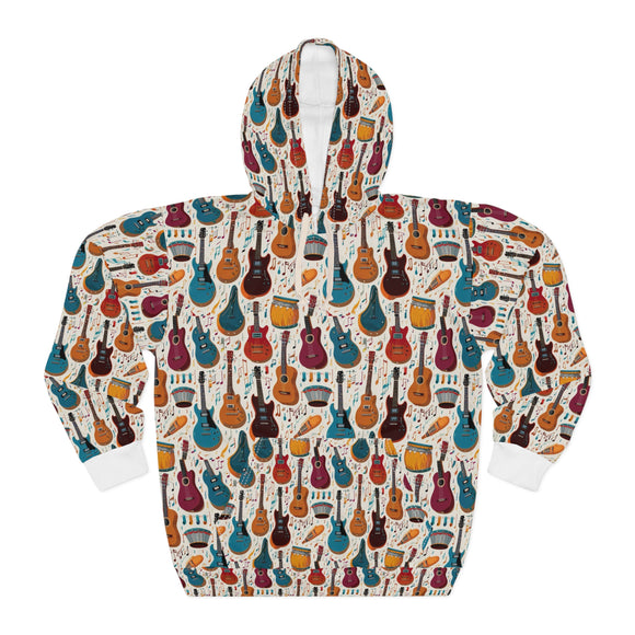 Musical Instruments Design 03 on Unisex Pullover Hoodie - Lovely Design For Music Lovers