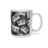 Piano Keys Design 03 on Metallic Mug (Silver / Gold) 11 oz Beautiful Design For Music Lovers