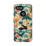 Tropical Piano Google Pixel Phone Case - Floral Design for Music Lovers