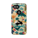 Tropical Piano Google Pixel Phone Case - Floral Design for Music Lovers