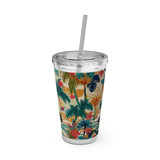 Sunsplash Tropical Piano Design 01 on Tumbler with Straw - 16oz, Perfect for Music Lovers