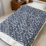 Music Notes Design 03 on Velveteen Plush Blanket for Music Lovers