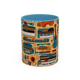 Musical Instruments Design 02 on Accent Coffee Mug - Beautiful Design for Music Lovers