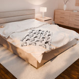 Mozart Sketch Design on Velveteen Plush Blanket for Music Lovers