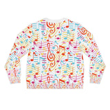 Music Notes Design 01 on Lightweight Sweatshirt | Music Lover's Gift