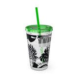 Piano Keys Design 02 on Tumbler with Straw - 16oz, Perfect for Music Lovers