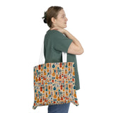 Musical Instruments Design 01 on Shoulder Tote Bag - Floral & Palm Design