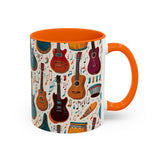 Musical Instruments Design 03 on Accent Coffee Mug - Beautiful Design for Music Lovers